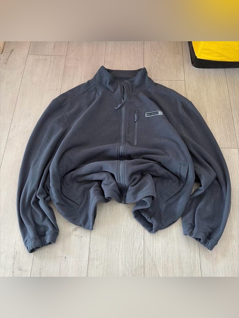 Big Dogs Charcoal Gray Zip-Up Fleece Jacket
